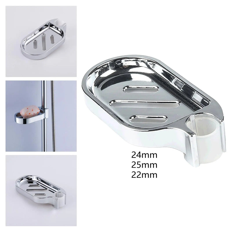 Porte-Savon Chromé Drainant à Clipser pour Barre de Douche, 16,2 x 8,8 cm
