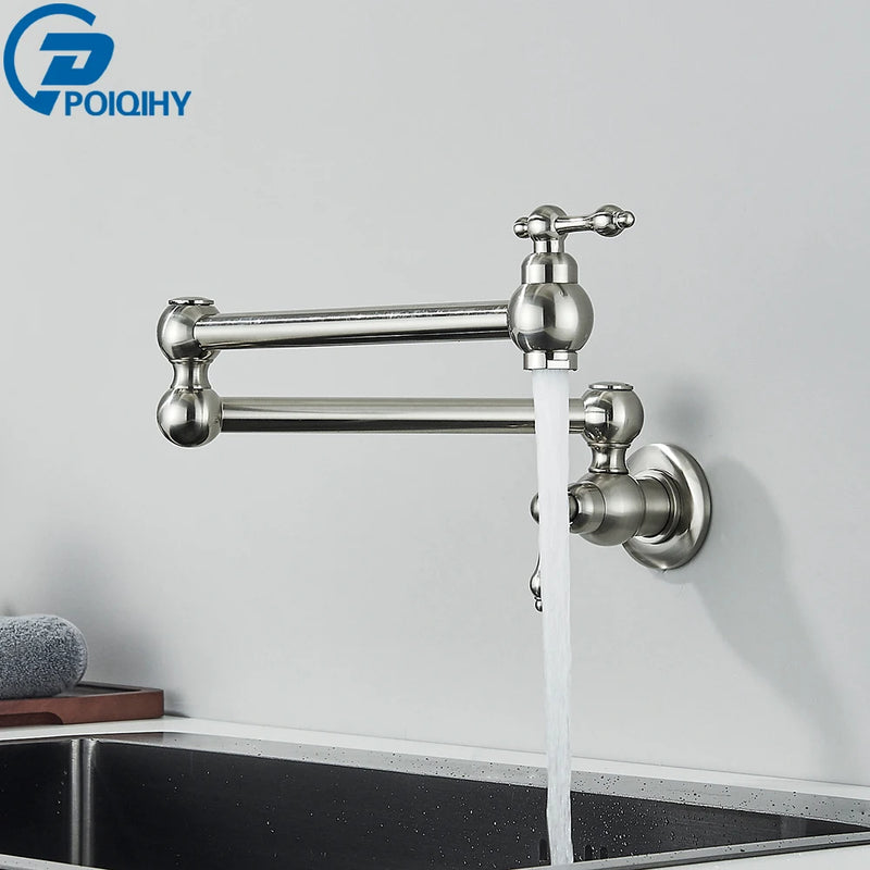 Robinet Remplisseur Mural Pliant Eau Froide Bec Rotatif Inox