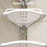 Étagère d'Angle de Douche Télescopique 4 Niveaux Sol-Plafond