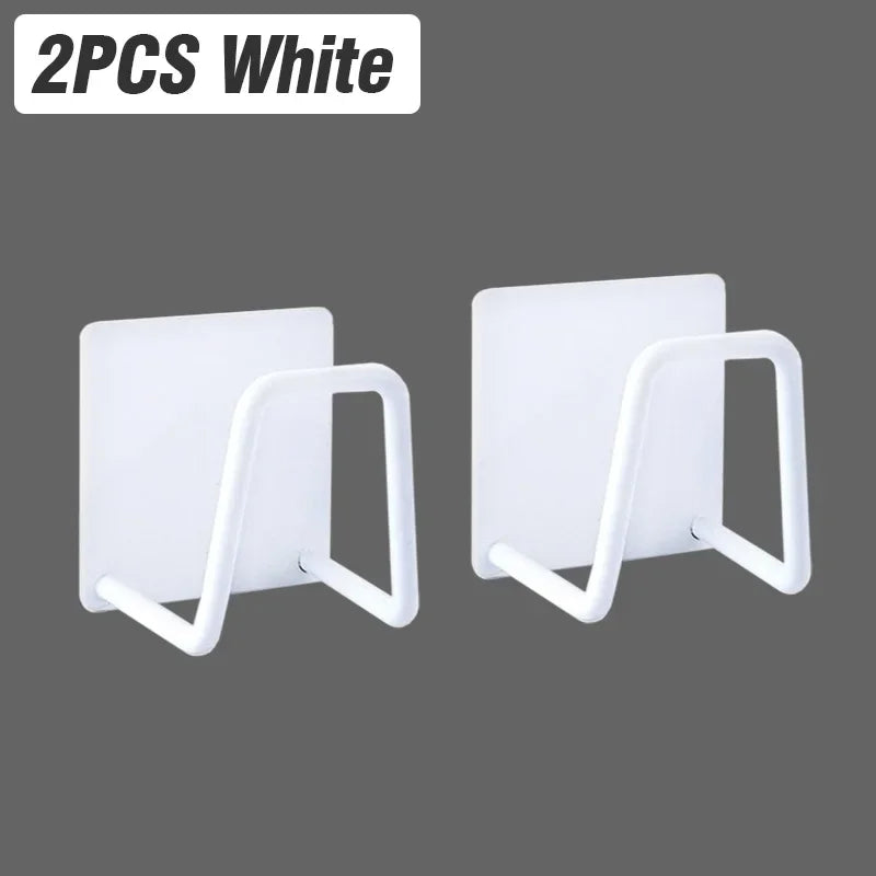 Porte-Éponge Adhésif Inox Noir, Blanc ou Argent, 1 à 5 Pièces, 5 x 5 cm