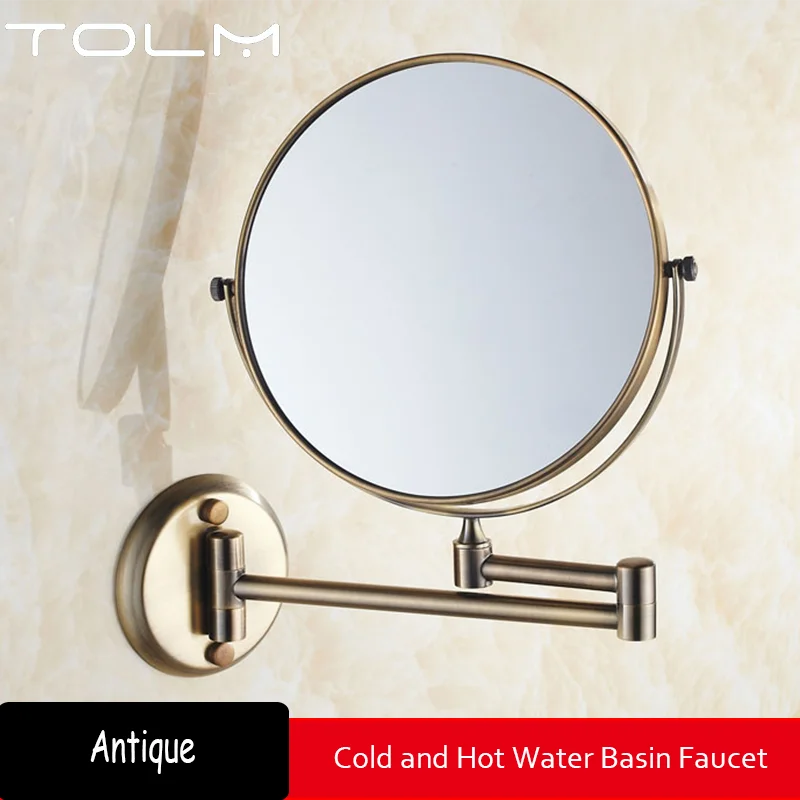 Miroir Grossissant Mural Double Face Doré Extensible