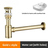Siphon Lavabo Rond Laiton 1 1/4, Kit avec ou sans Bonde