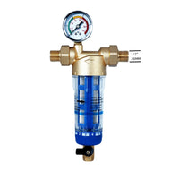 Préfiltre d'Eau Maison à Rétrolavage, avec ou sans Manomètre, DN15 ou DN20