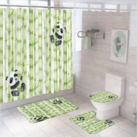Rideau de Douche Panda 180x180 cm et Tapis Assortis à la Pièce
