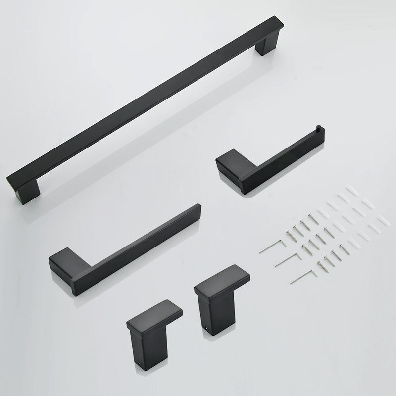 Accessoires Salle de Bain Noir Mat à la Pièce ou en Ensemble