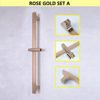 Barre de Douche Réglable Inox 64 cm, Ronde ou Carrée, 6 Finitions