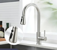 Mitigeur Cuisine Extractible Inox 304 Col de Cygne, 2 ou 3 Jets