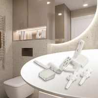 Charnière d'Abattant WC Blanche en Plastique, Jeu de 2 avec Boulons