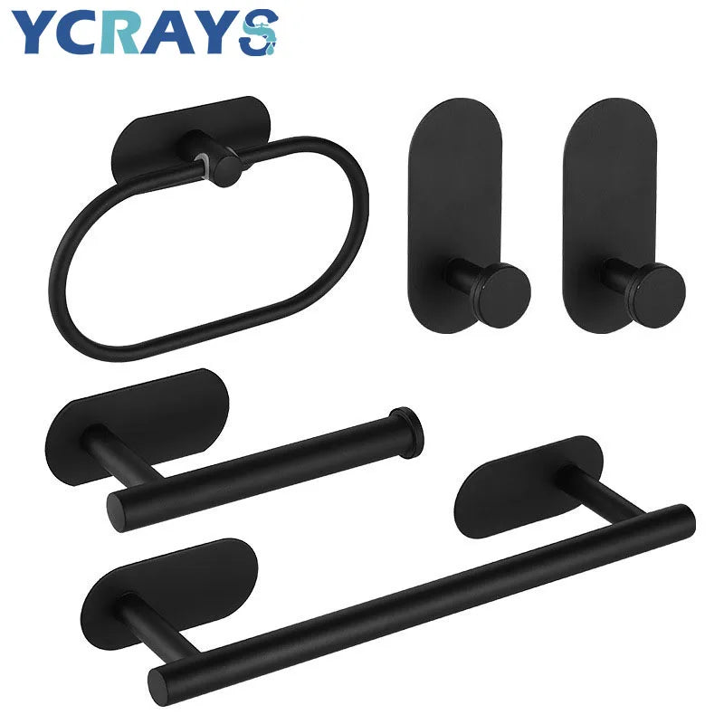 Accessoires Salle de Bain Sans Perçage à la Pièce ou en Ensemble, 3 Finitions