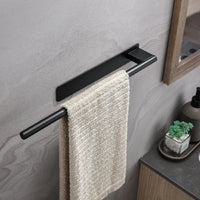 Porte-Serviette Mural Adhésif Sans Perçage Noir 39 cm