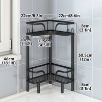 Étagère d'Angle Salle de Bain Métal sur Pied, 2 à 4 Niveaux