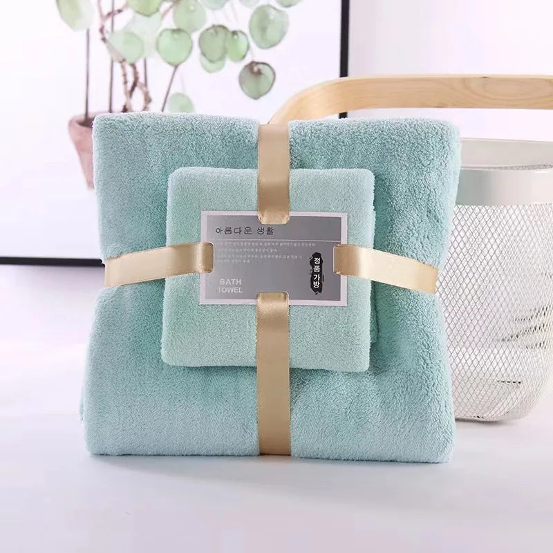 Ensemble de 2 Serviettes de Bain 70 x 140 et 35 x 75 cm