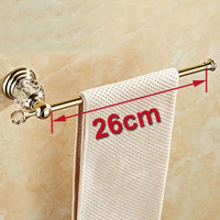 Accessoires Salle de Bain Dorés Cristal à la Pièce, 16 Articles