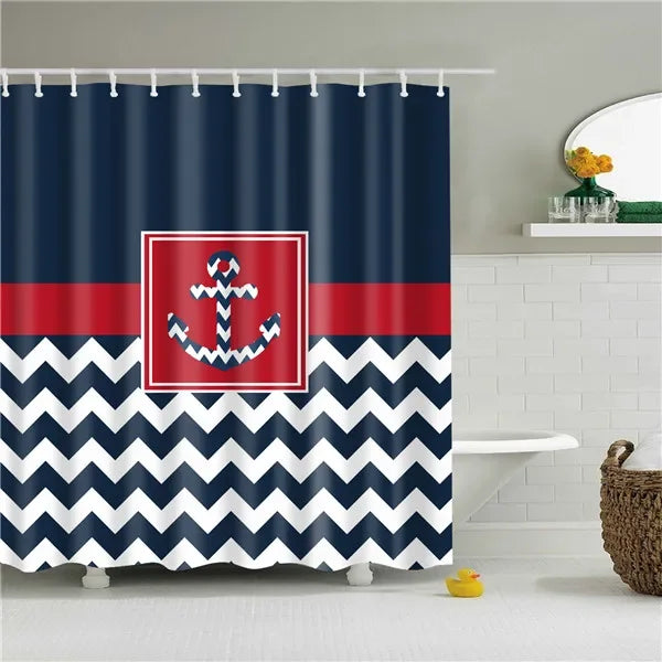 Rideau de Douche en Tissu Polyester, 28 Motifs au Choix, 90 à 240 cm
