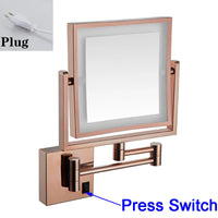 Miroir Grossissant LED Mural Bras Extensible Carré 3X
