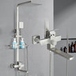 Colonne de Douche Laiton Pommeau Carré 25 cm, Bec 25 cm et Étagère