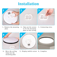 Plafonnier Cuisine LED Rond Ultra Plat 4,5 cm, Blanc ou Noir, 15 à 50 W