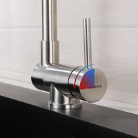 Mitigeur Cuisine Rabattable Inox 304 Brossé, Pivotant 360° pour Évier sous Fenêtre