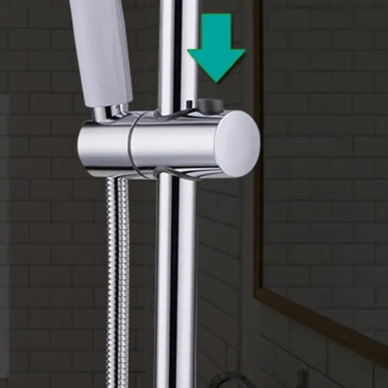 Support Douchette Coulissant Chromé pour Rail 24 mm ou 18-25 mm