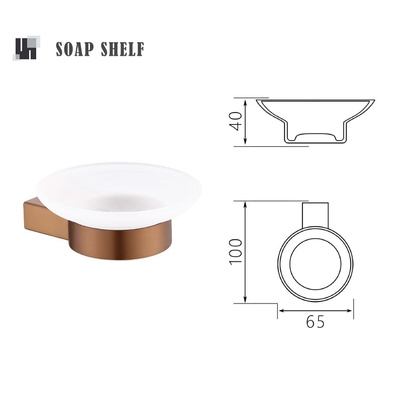 Ensemble d'Accessoires de Salle de Bain Or Rose Brossé