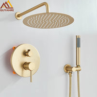 Douche Encastrable Dorée 2-3 Voies Effet Pluie