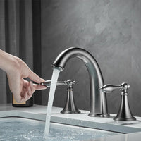 Mitigeur Lavabo 3 Trous Double Poignée en Laiton, 5 Finitions