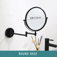 Miroir Grossissant Mural Noir Double Face Bras Extensible 20 cm