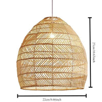 Suspension Cuisine en Rotin Tressé Main, Abat-Jour 22 ou 50 cm
