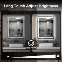 Miroir LED de Vanité Anti-Buée Mural 50 x 70 cm