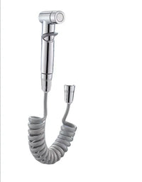 Robinet d'Angle Double Sortie, Douchette WC en Option, Noir Chromé Gris