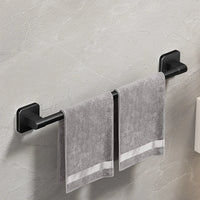 Porte-Serviette Adhésif Noir Sans Perçage en Aluminium, 30, 40 ou 50 cm