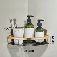 Étagère de Douche d'Angle Sans Perçage, Noir ou Argent