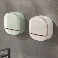 Porte-Savon Mural à Couvercle et Drainage, Vert, Blanc ou Beige, 2 Formats