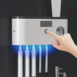 Porte-Brosse à Dents UV Mural 5 Places avec Étagère, Noir ou Blanc