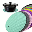 Dessous de Plat Silicone Rond, Lot de 4, Nid d'Abeille 17 cm