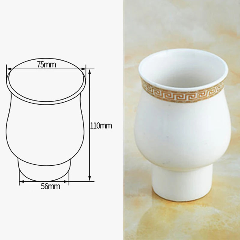 Accessoires Salle de Bain Chromé Cristal Frise Grecque à la Pièce, 17 Articles