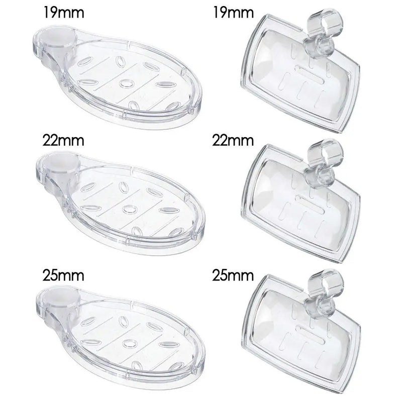 Porte-Savon Transparent en Acrylique pour Barre de Douche 19, 22 ou 25 mm