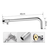 Bras de Douche Mural Inox 33 à 48 cm, Noir ou Chromé