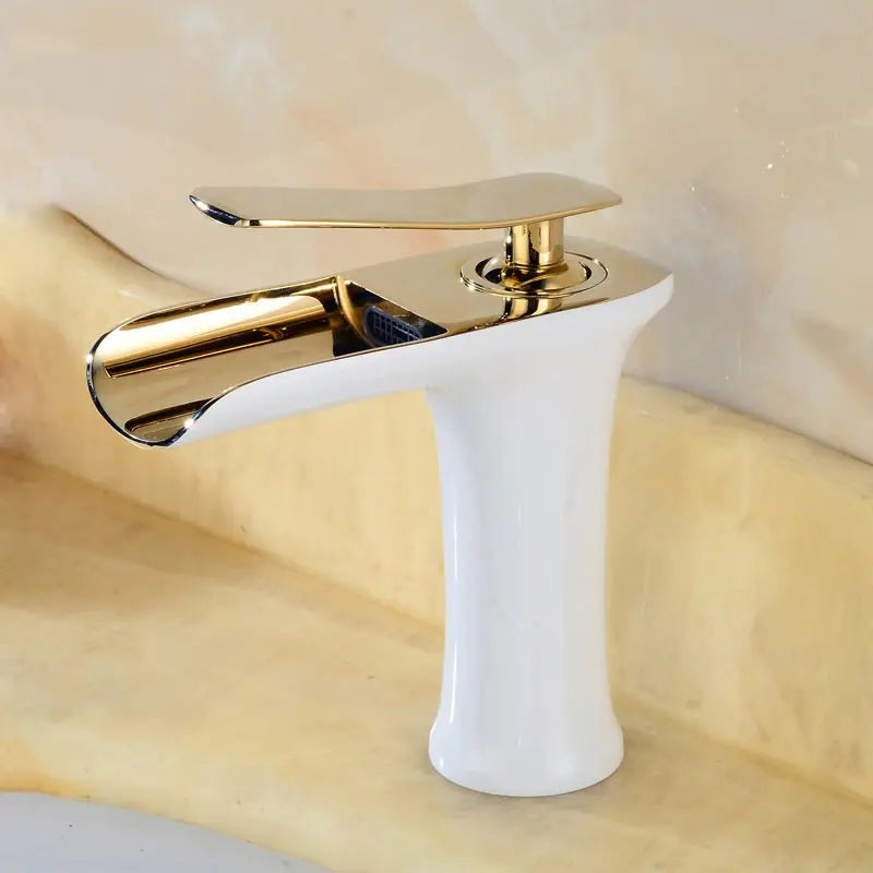 Mitigeur Lavabo Cascade Laiton, 9 Finitions, Bas ou Haut