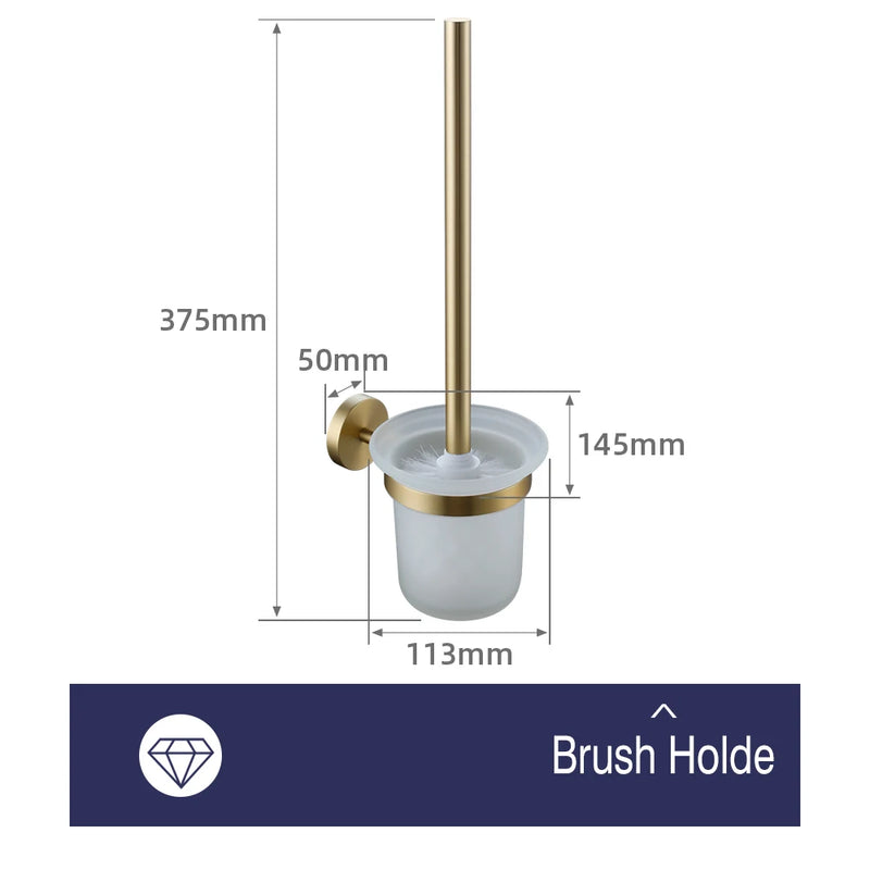 Porte-Serviette Mural Doré Brossé Kit Modulable