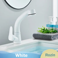 Mitigeur Lavabo Douchette Extractible Noir Mat