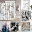 Rideau de Douche Effet Marbre en Tissu, 18 Motifs, 90 à 300 cm