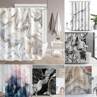 Rideau de Douche Effet Marbre en Tissu, 18 Motifs, 90 à 300 cm