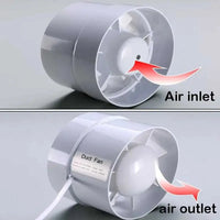Ventilateur de Conduit 10 cm Silencieux, 130 m³/h, Salle de Bain
