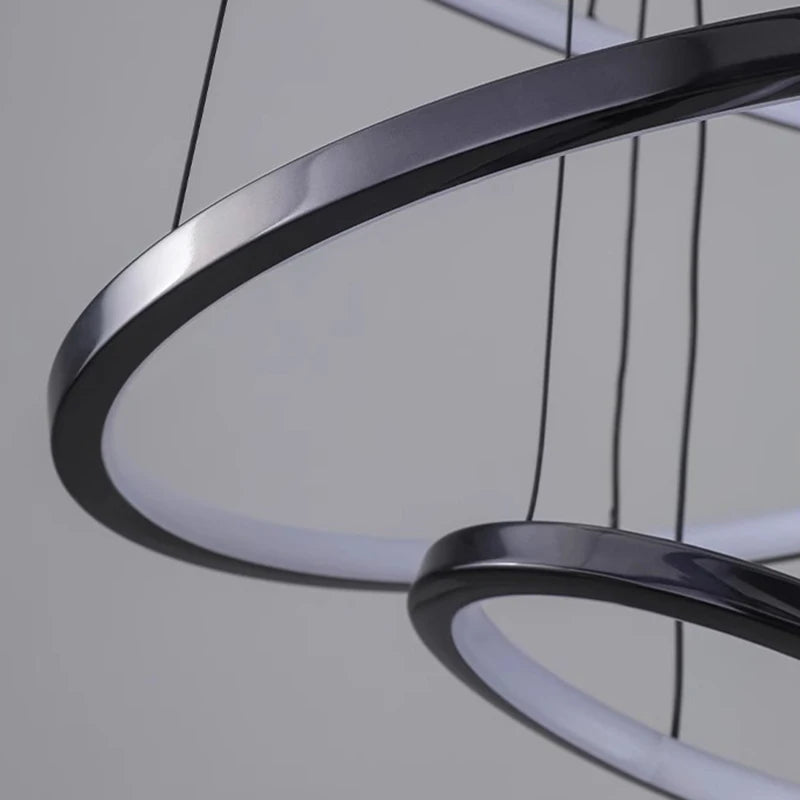 Suspension Cuisine LED à 5, 6 ou 7 Anneaux, Double Hauteur et Escalier