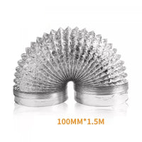 Tuyau de Hotte Aspirante en Aluminium Flexible 1,5 m, Ø 80 à 200 mm
