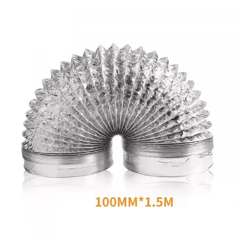 Tuyau de Hotte Aspirante en Aluminium Flexible 1,5 m, Ø 80 à 200 mm