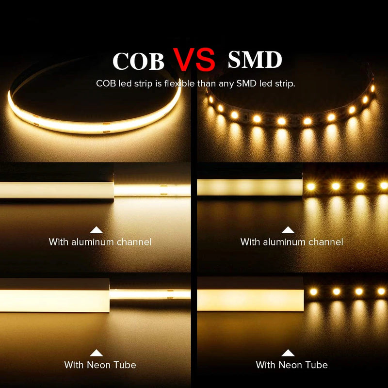 Ruban LED USB COB Variateur Sous Meuble Cuisine 1 à 5 m
