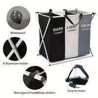 Panier à Linge de Tri Pliable 2 ou 3 Compartiments