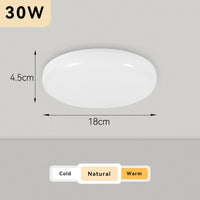 Plafonnier Cuisine LED Rond Ultra Plat 4,5 cm, Blanc ou Noir, 15 à 50 W